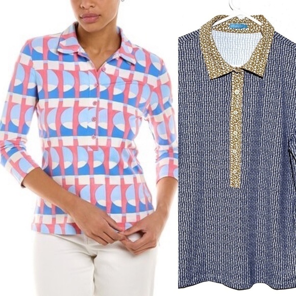 J.Mclaughlin Court Catalina Cloth Polo Top - Picture 1 of 7